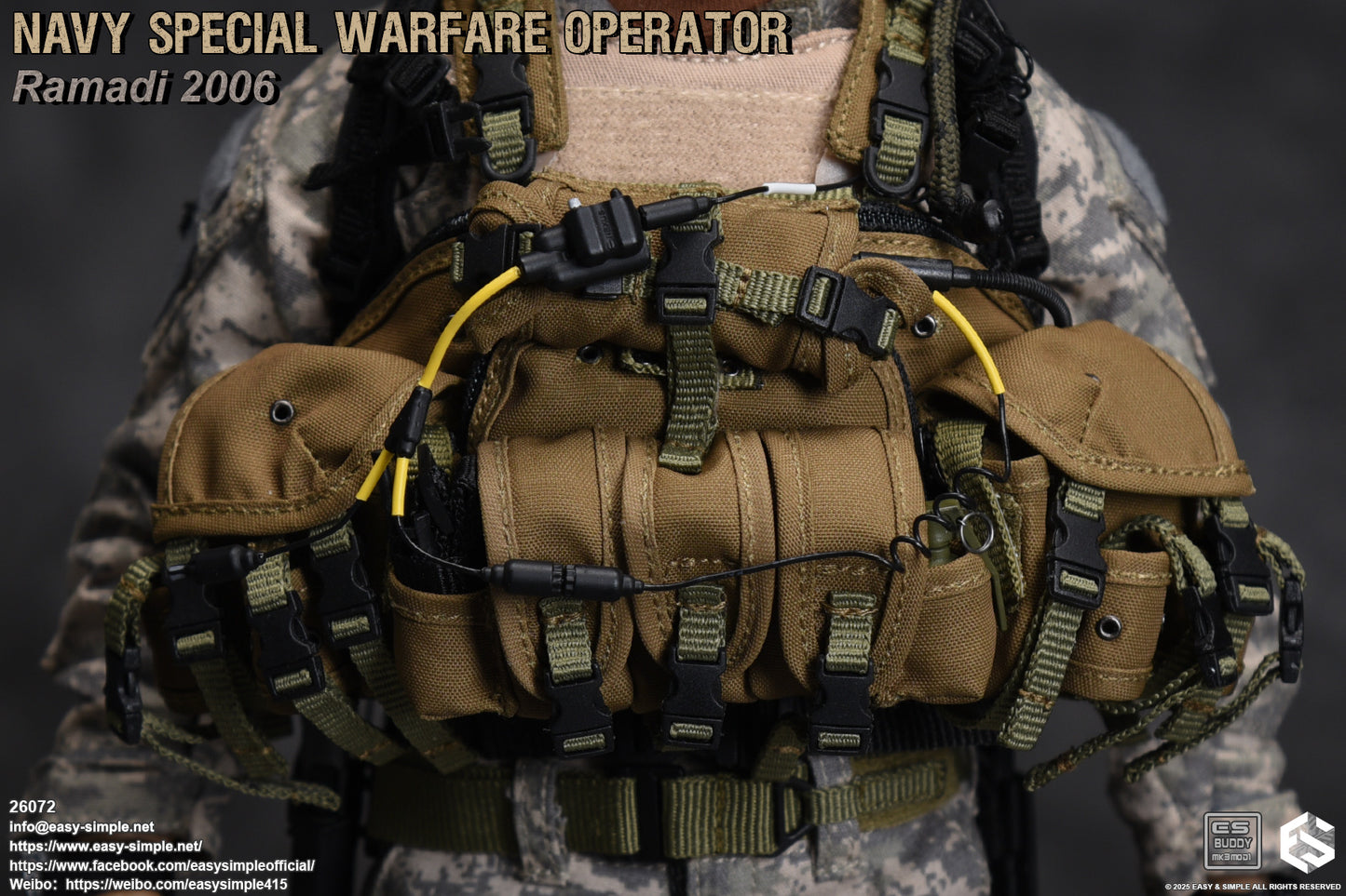 1:6 scale Easy & Simple NAVY Special Warfare Operator Radio w/ Headset for 12" Figures