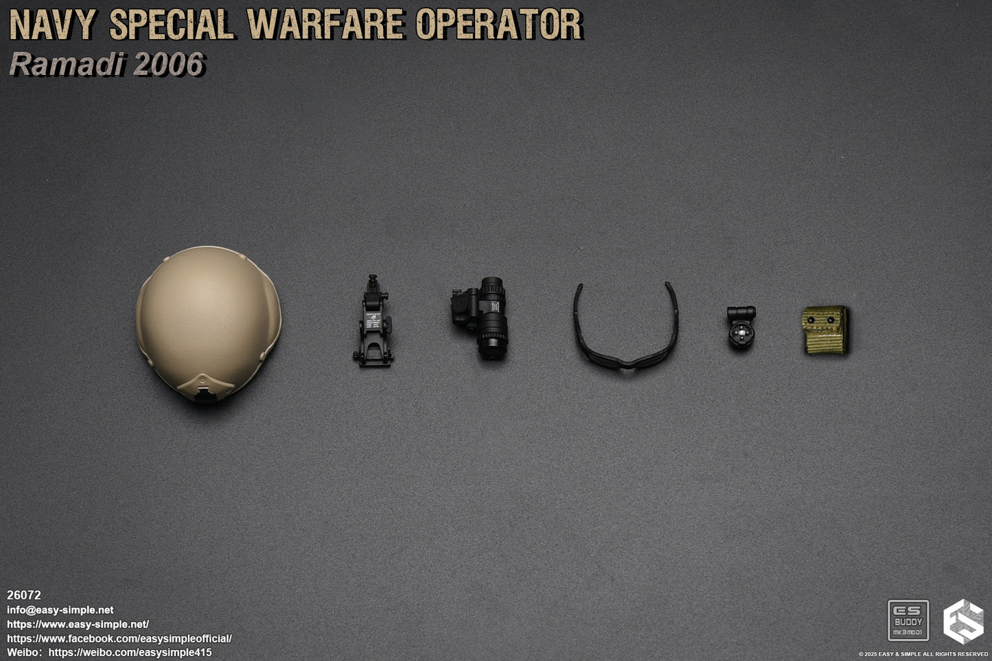 1:6 scale Easy & Simple NAVY Special Warfare Operator Sunglasses for 12" Figures