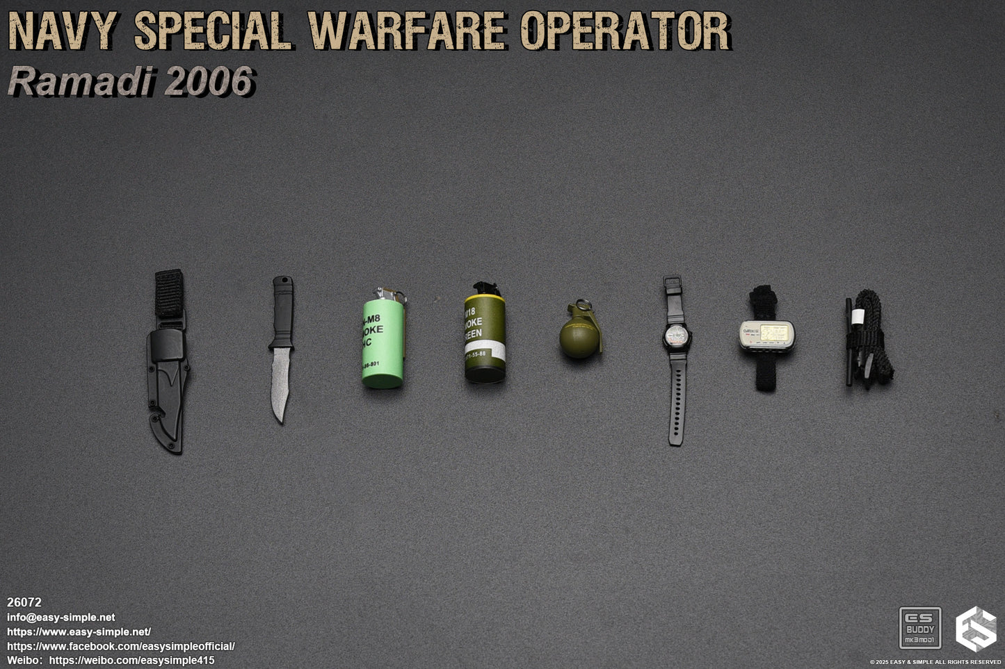 1:6 scale Easy & Simple NAVY Special Warfare 40mm Grenades (x3) for 12" Figures
