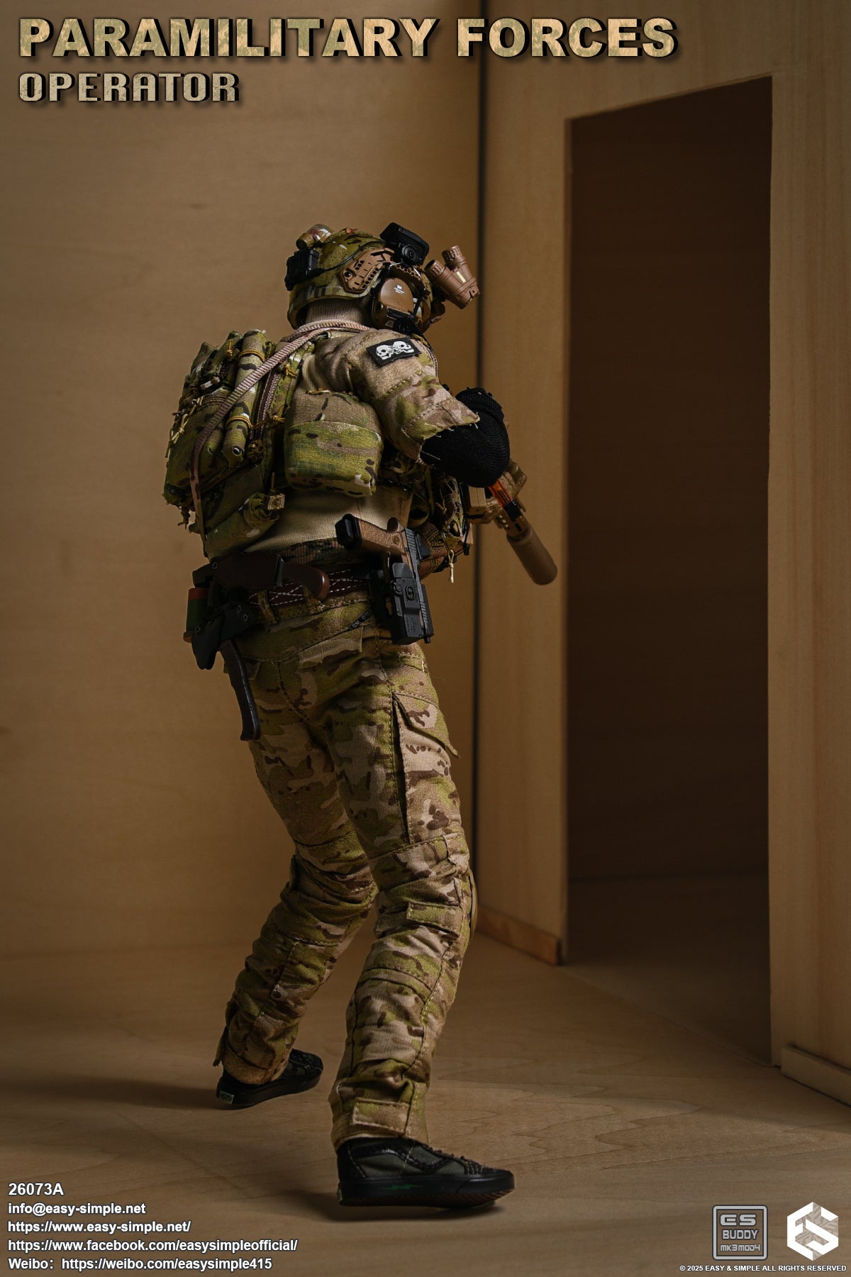 1:6 scale Easy & Simple Paramilitary Forces Operator Tan MXC Virtus Rifle Set for 12" Figures