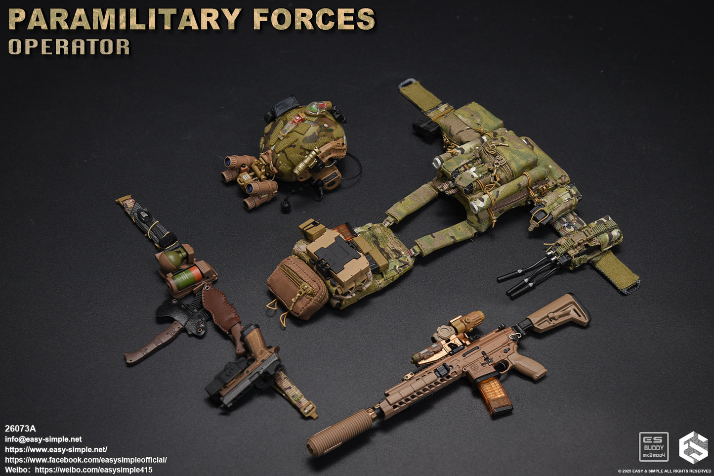 1:6 scale Easy & Simple Paramilitary Forces Operator Tan Balaclava for 12" Figures