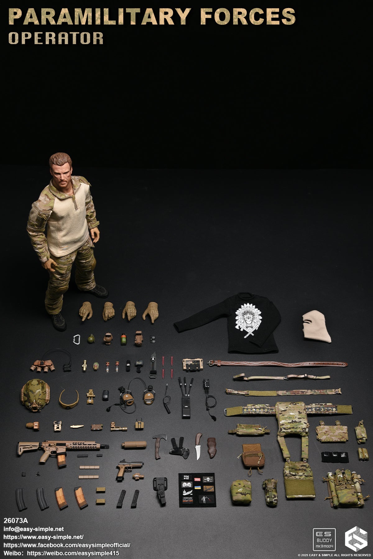 1:6 scale Easy & Simple Paramilitary Forces Operator Multicam EDC Belt for 12" Figures