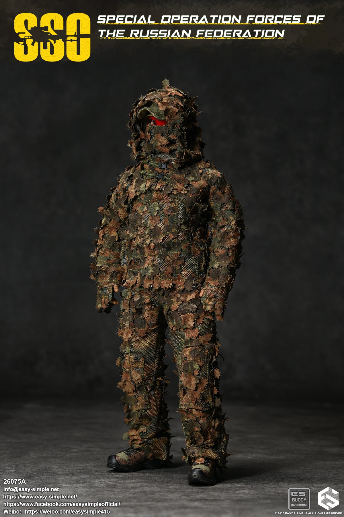 1:6 scale Easy & Simple Russian Special Operations Forces (SSO) Camo Ghillie Suit for 12" Figures