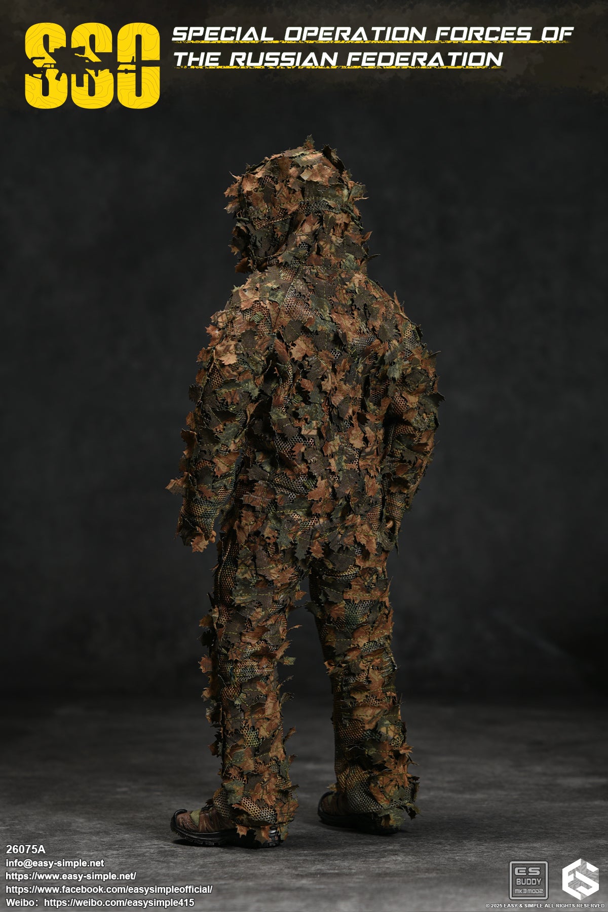 1:6 scale Easy & Simple Russian Special Operations Forces (SSO) Camo Ghillie Suit for 12" Figures