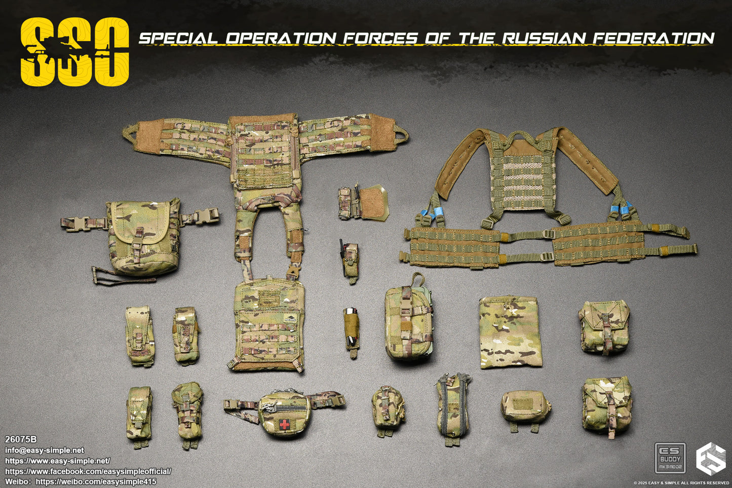1:6 scale Easy & Simple Russian Special Operations Forces (SSO) Patches Set for 12" Figures
