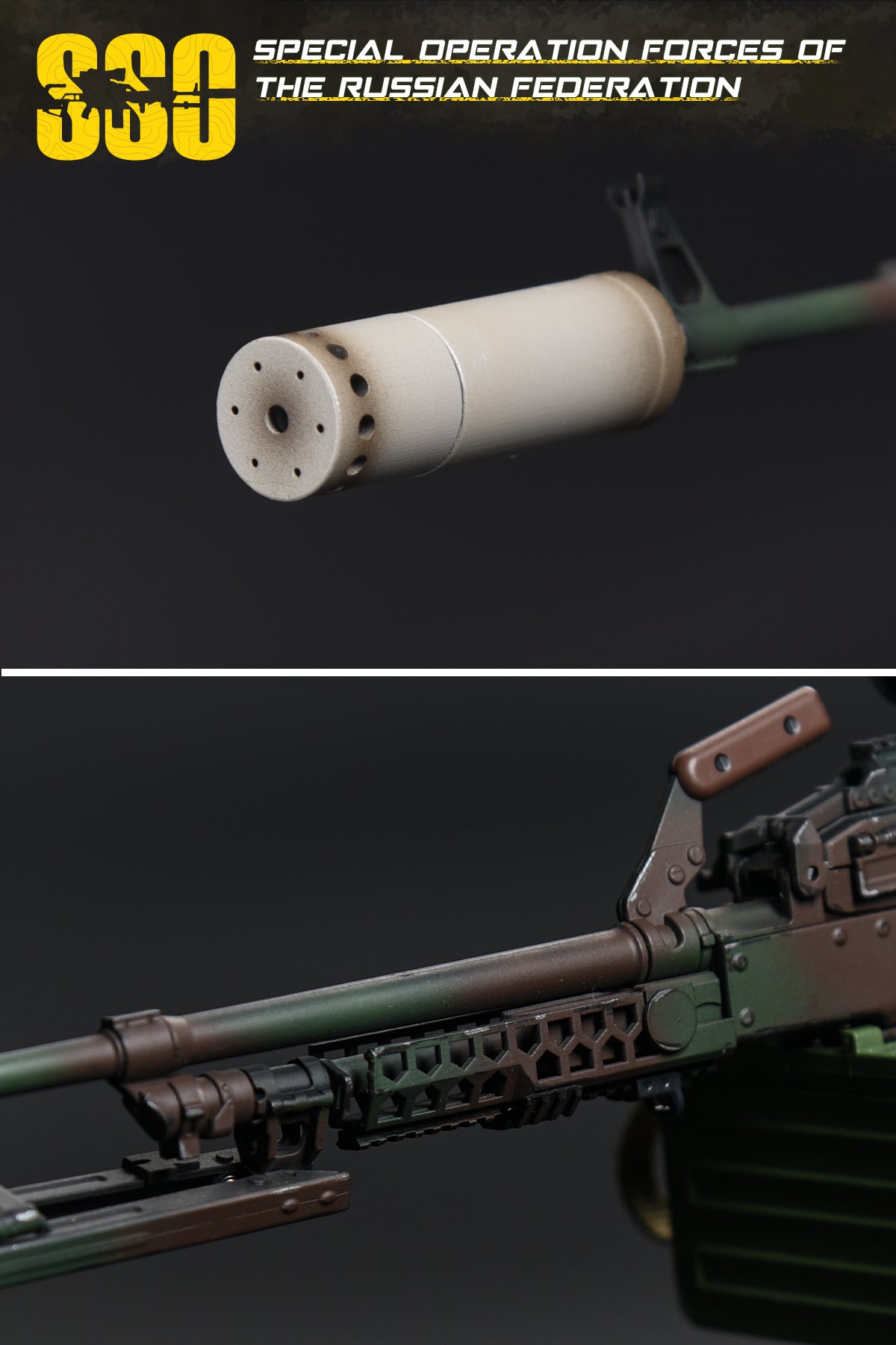 1:6 scale Easy & Simple Russian Special Operations Forces (SSO) PKM Machine Gun for 12" Figures