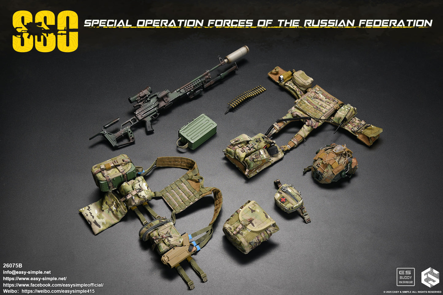 1:6 scale Easy & Simple Russian Special Operations Forces (SSO) Patches Set for 12" Figures