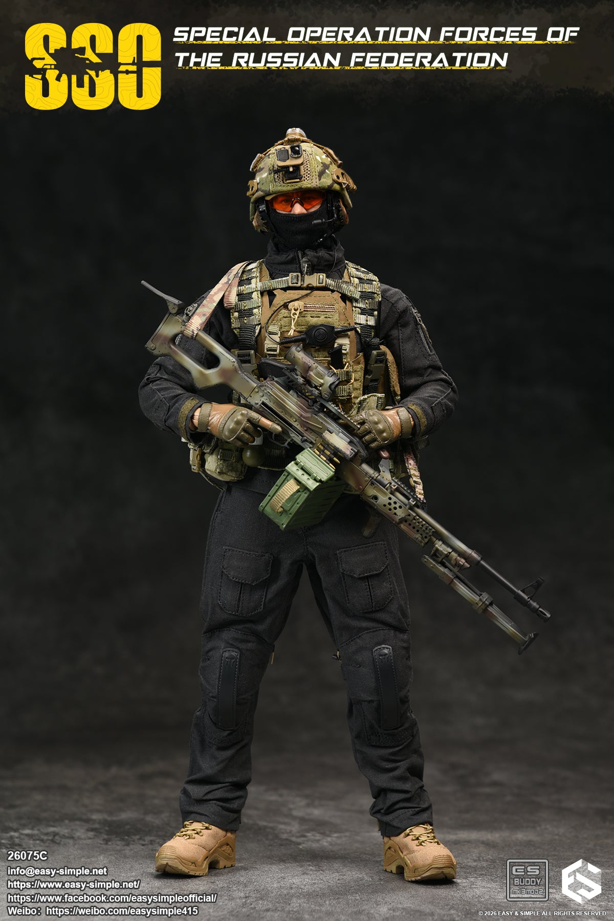 1:6 scale Easy & Simple Russian Special Operations Forces (SSO) 12" Figure 26075C