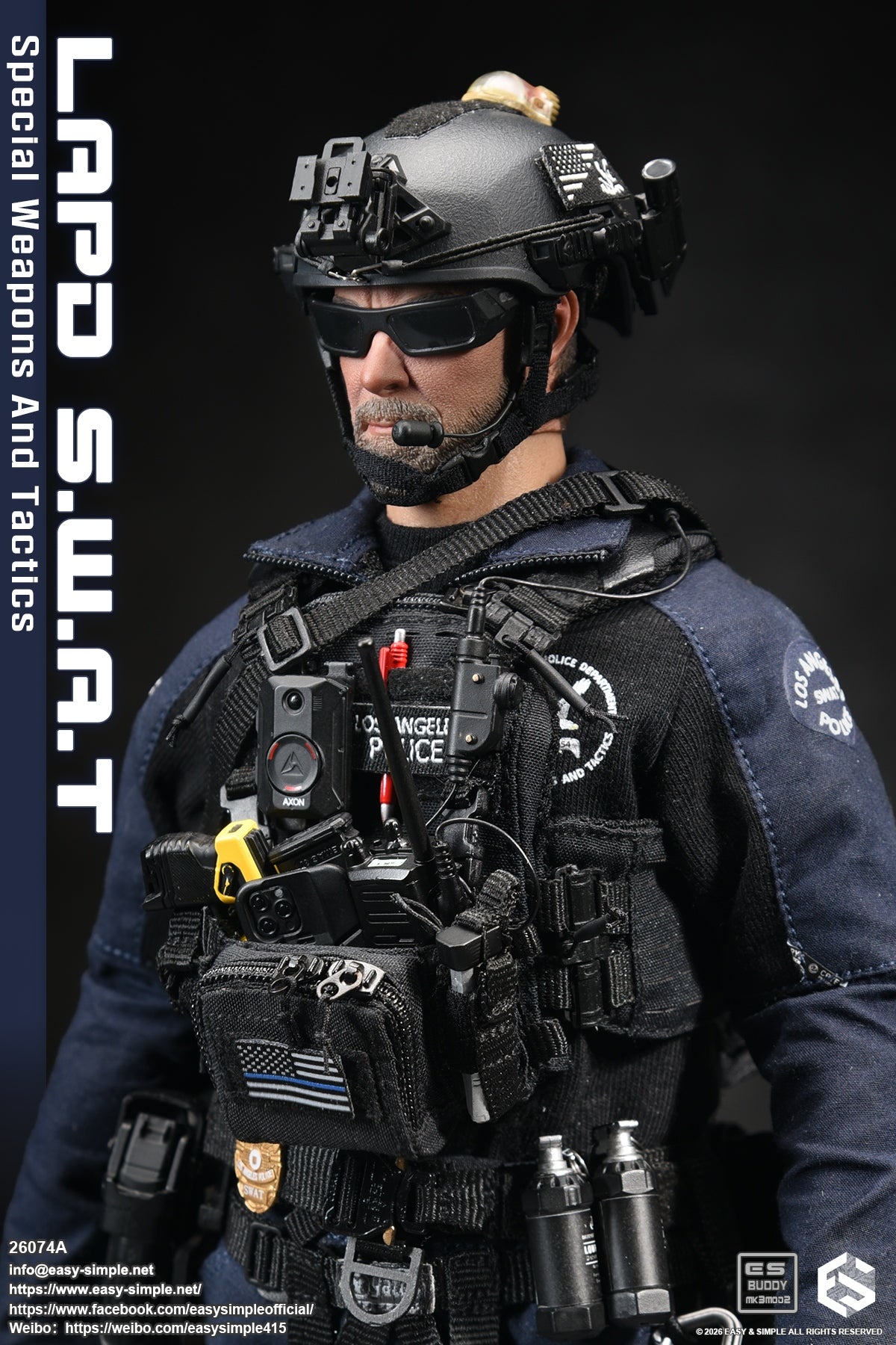 1:6 scale Easy & Simple LAPD S.W.A.T Special Weapons and Tactics 12" Figure 26074A (PREORDER)