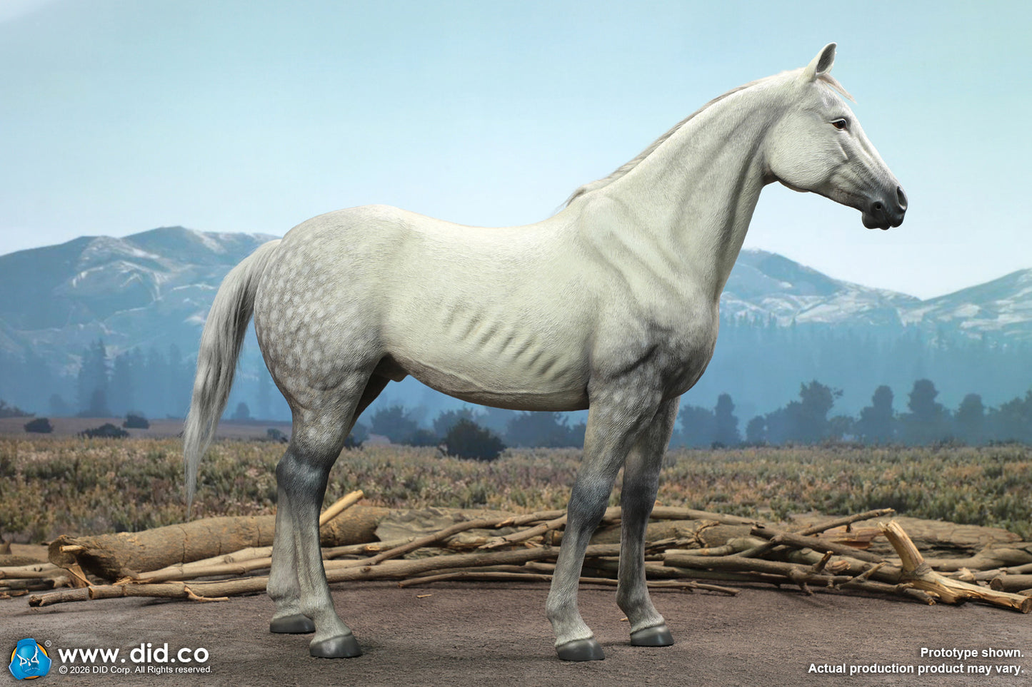 1:6 scale DID E60086 US Civil War White War Horse (Standing) for 12" Figures (PREORDER)