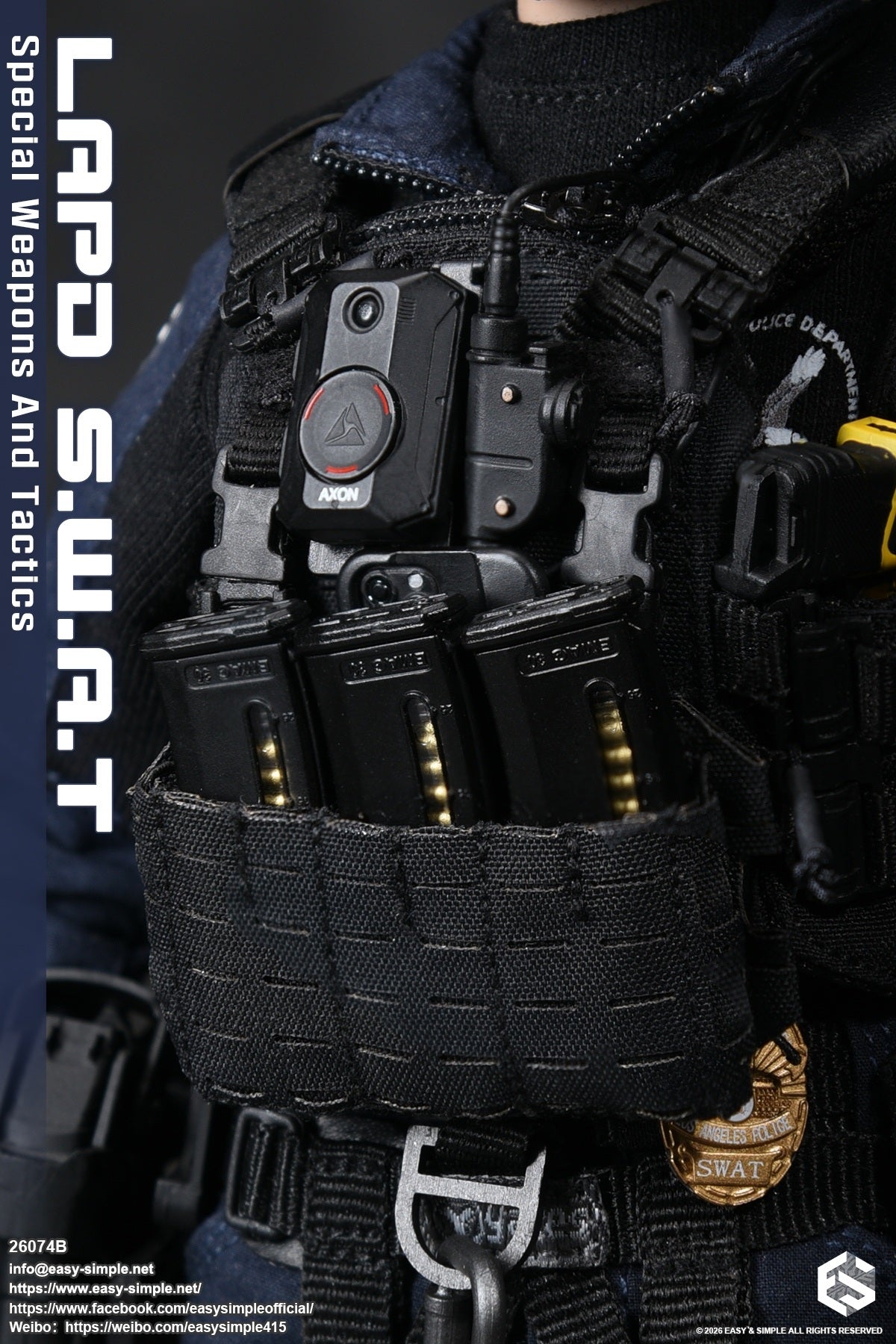 1:6 scale Easy & Simple LAPD S.W.A.T Special Weapons and Tactics 12" Female Figure 26074B (PREORDER)