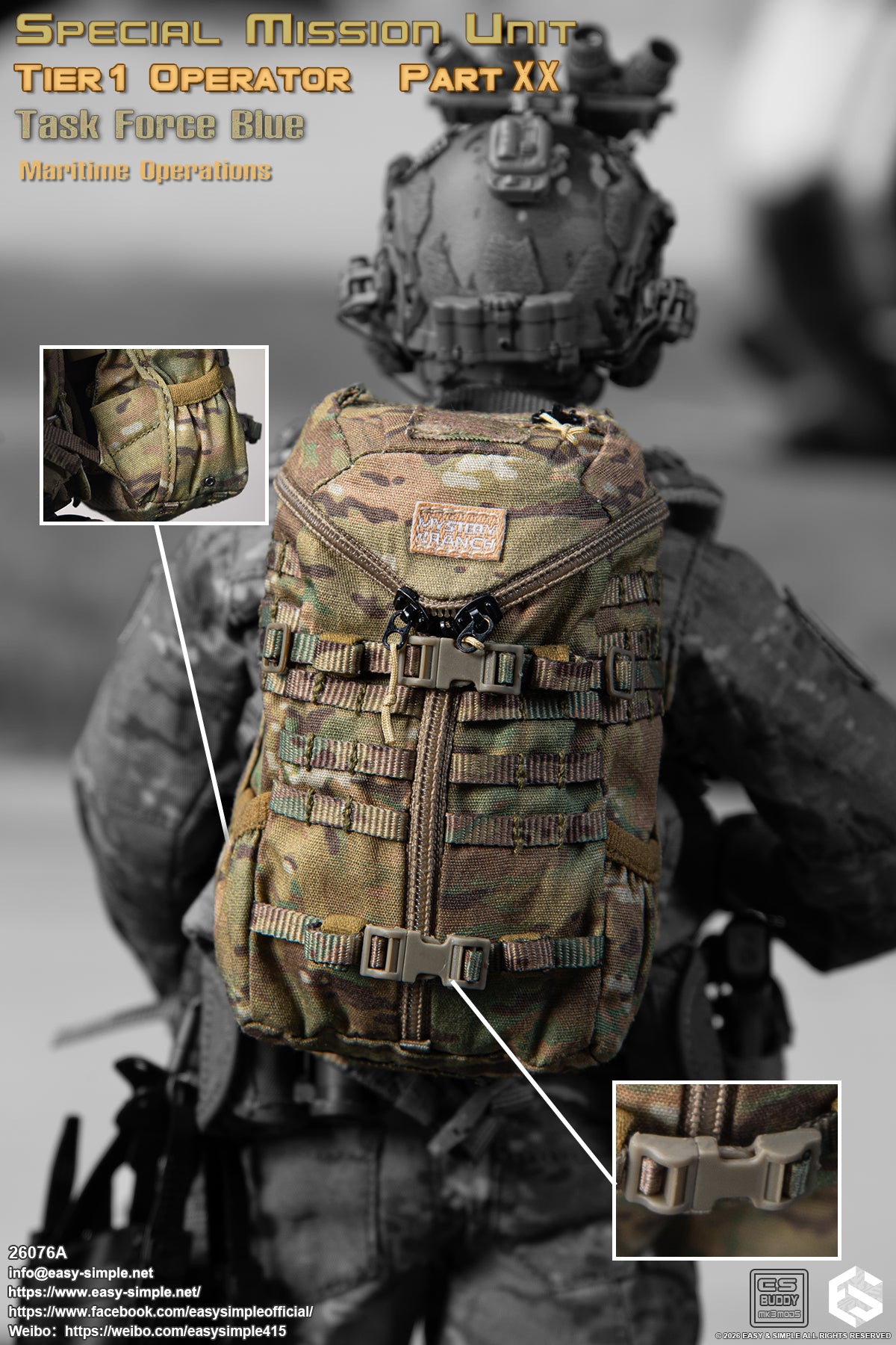 1:6 scale Easy & Simple 26076A Special Mission Unit Tier1 Operator Part XX Task Force Blue Maritime Operations 12" Figure (PREORDER)