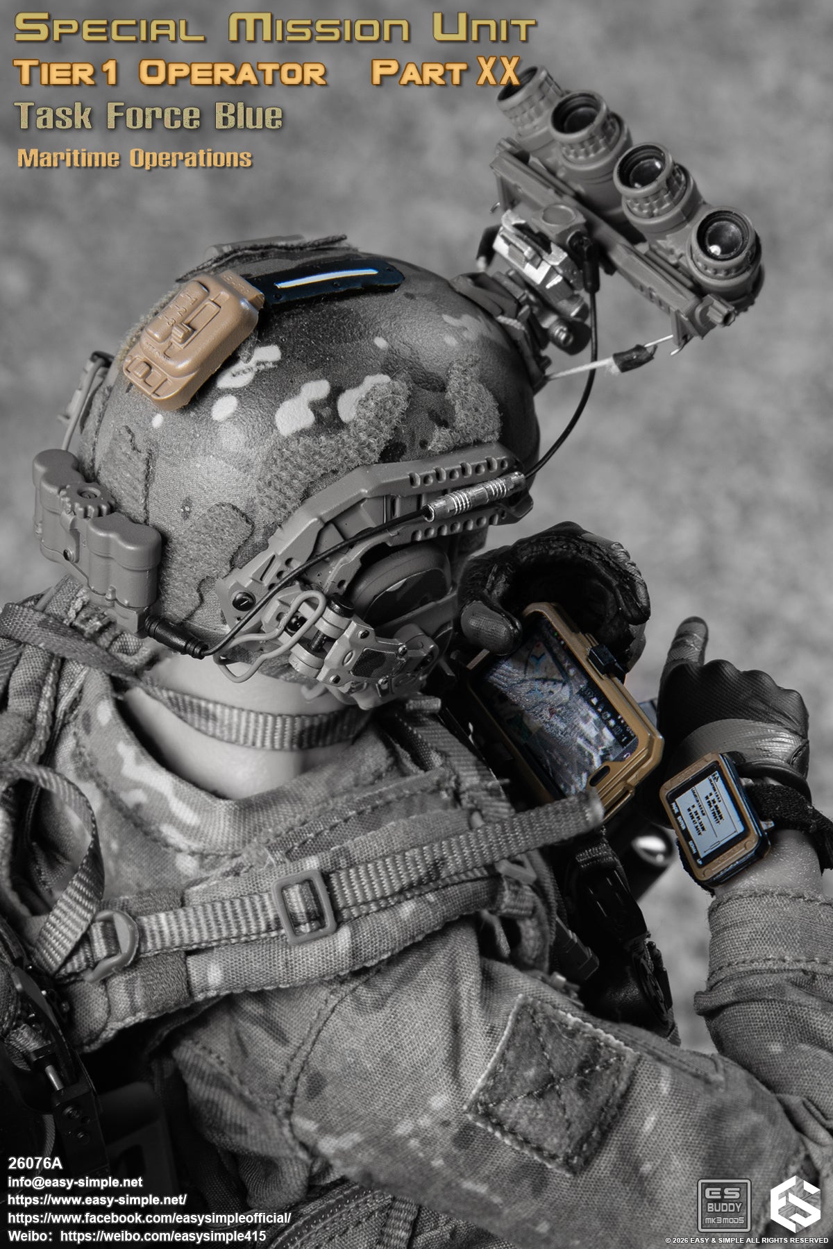 1:6 scale Easy & Simple 26076A Special Mission Unit Tier1 Operator Part XX Task Force Blue Maritime Operations 12" Figure (PREORDER)