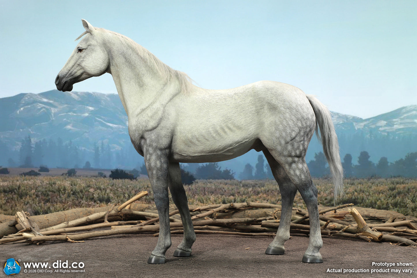 1:6 scale DID E60086 US Civil War White War Horse (Standing) for 12" Figures (PREORDER)