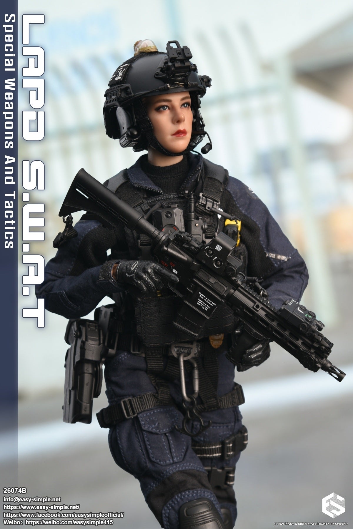 1:6 scale Easy & Simple LAPD S.W.A.T Special Weapons and Tactics 12" Female Figure 26074B (PREORDER)