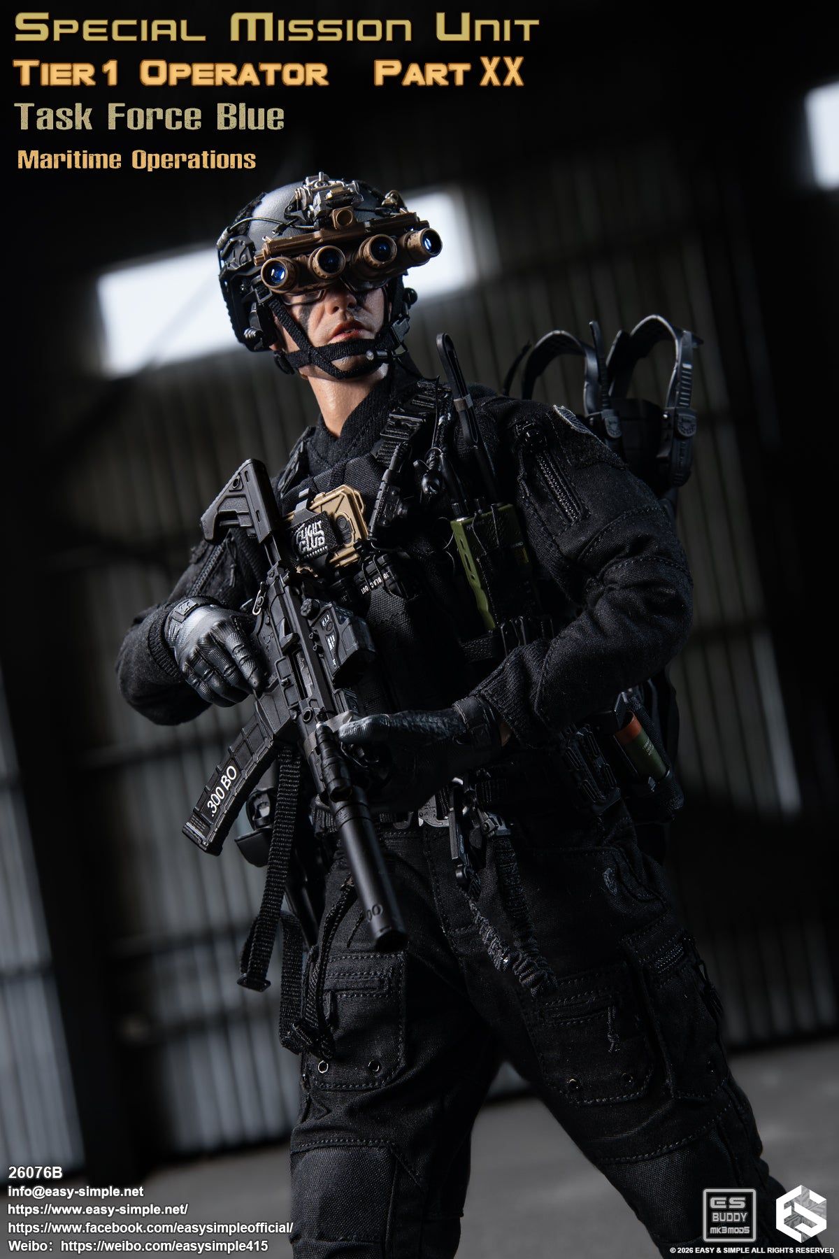 1:6 scale Easy & Simple 26076B Special Mission Unit Tier1 Operator Part XX Task Force Blue Maritime Operations 12" Figure (PREORDER)