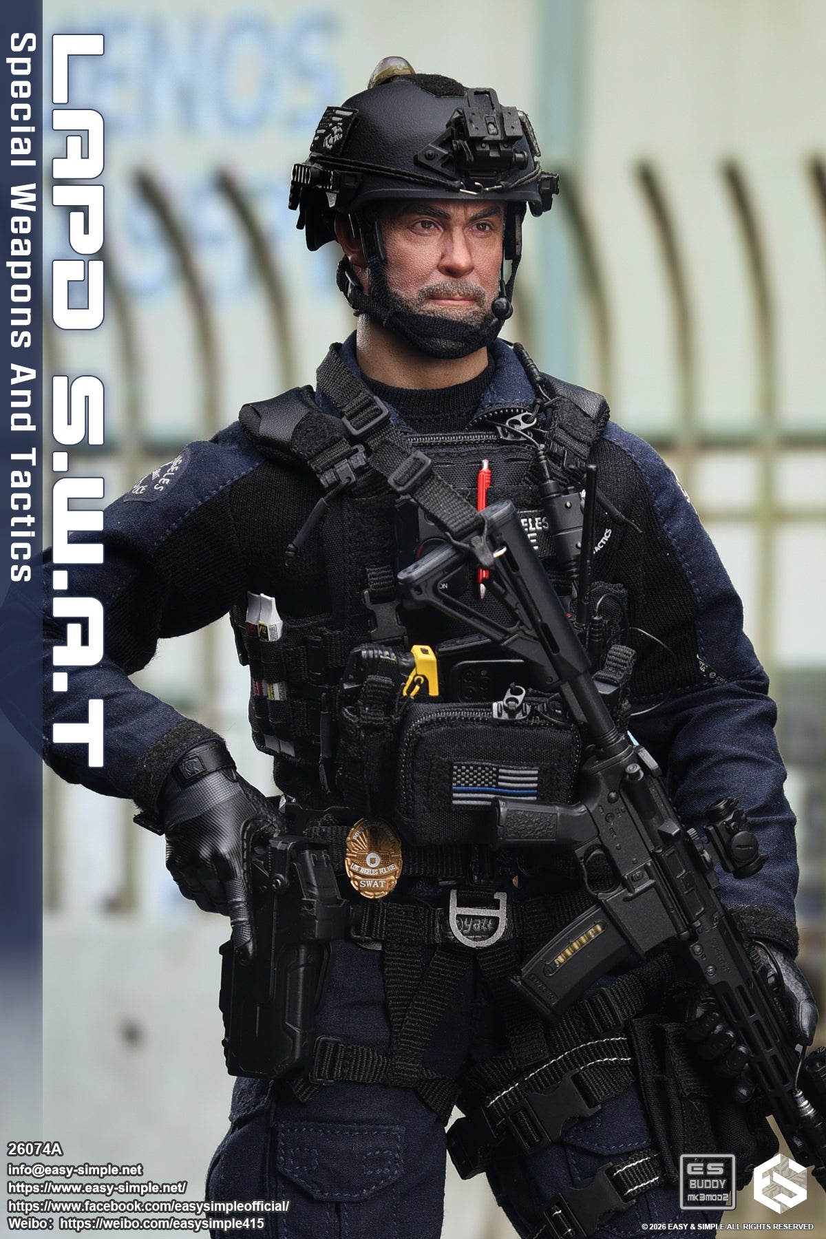 1:6 scale Easy & Simple LAPD S.W.A.T Special Weapons and Tactics 12" Figure 26074A (PREORDER)