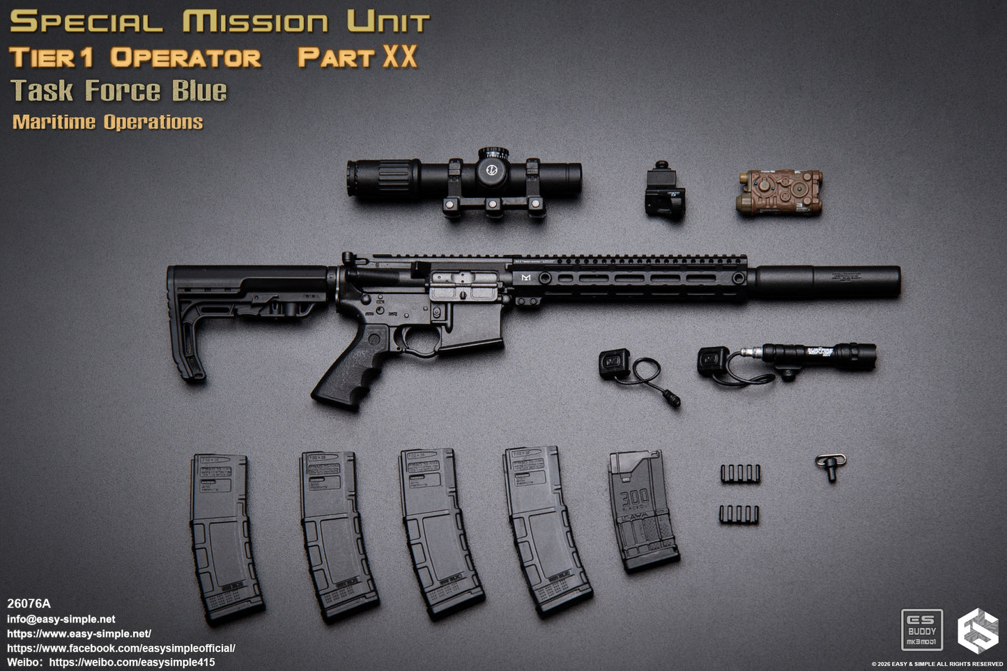 1:6 scale Easy & Simple 26076A Special Mission Unit Tier1 Operator Part XX Task Force Blue Maritime Operations 12" Figure (PREORDER)