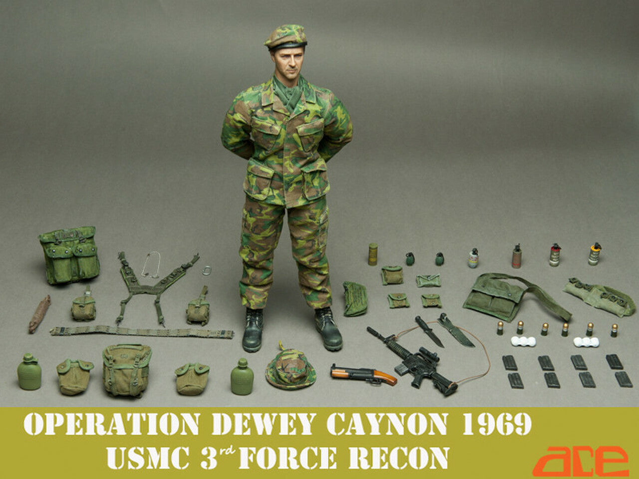 1:6 scale ACE Vietnam USMC Dewey Canyon ERDL Beret Hat for 12" Figures