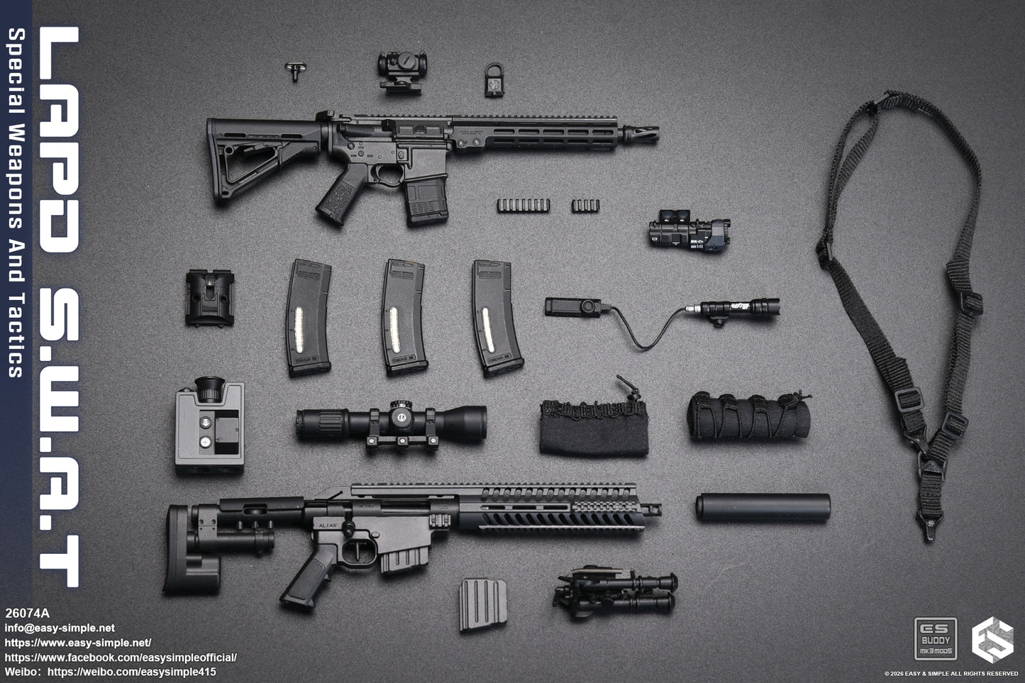 1:6 scale Easy & Simple LAPD S.W.A.T Special Weapons and Tactics 12" Figure 26074A (PREORDER)