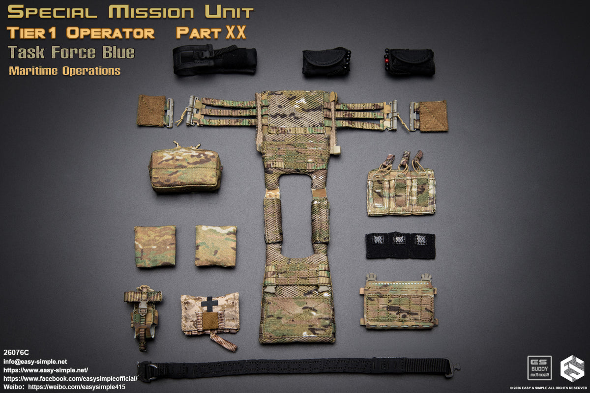 1:6 scale Easy & Simple 26076C Special Mission Unit Tier1 Operator Part XX Task Force Blue Maritime Operations 12" Figure (PREORDER)