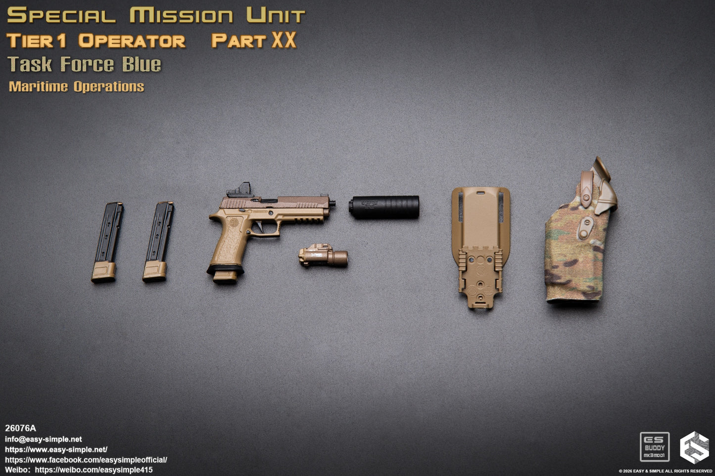 1:6 scale Easy & Simple 26076A Special Mission Unit Tier1 Operator Part XX Task Force Blue Maritime Operations 12" Figure (PREORDER)