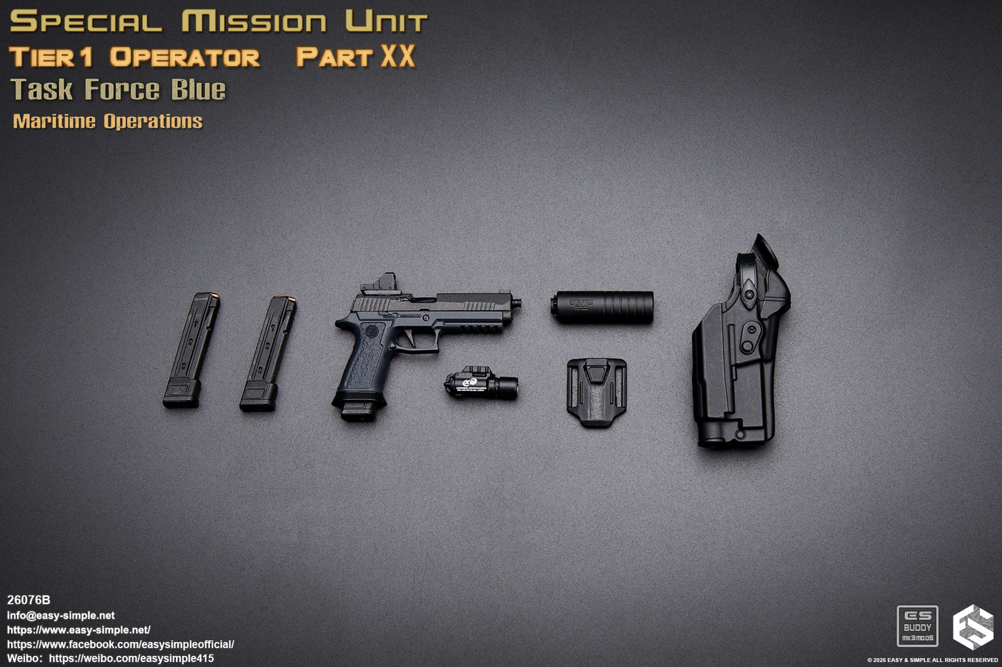 1:6 scale Easy & Simple 26076B Special Mission Unit Tier1 Operator Part XX Task Force Blue Maritime Operations 12" Figure (PREORDER)