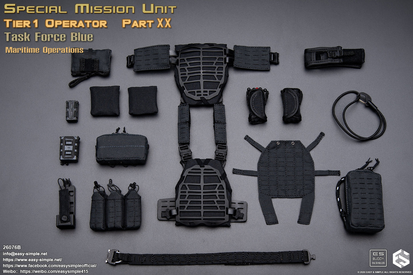1:6 scale Easy & Simple 26076B Special Mission Unit Tier1 Operator Part XX Task Force Blue Maritime Operations 12" Figure (PREORDER)