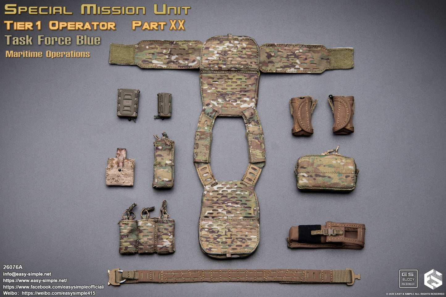 1:6 scale Easy & Simple 26076A Special Mission Unit Tier1 Operator Part XX Task Force Blue Maritime Operations 12" Figure (PREORDER)