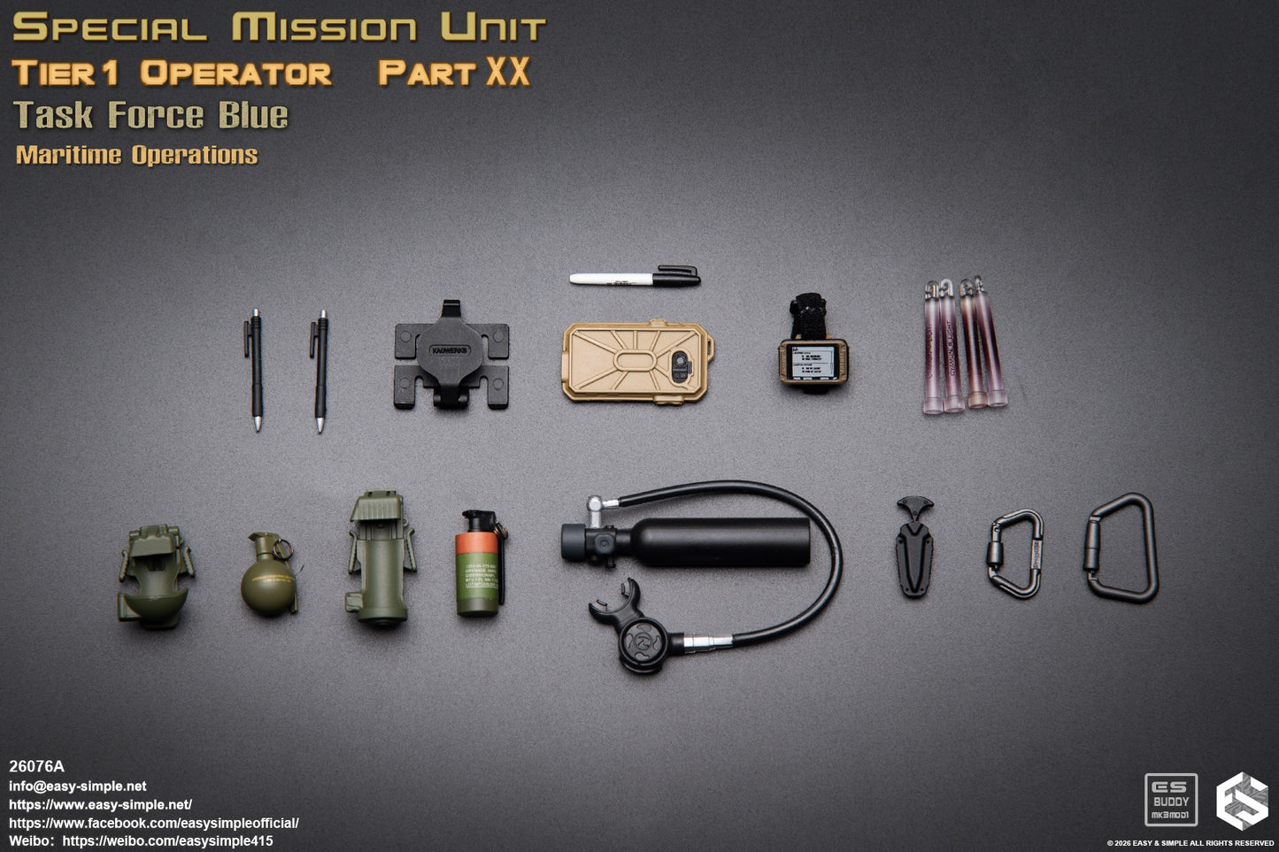 1:6 scale Easy & Simple 26076A Special Mission Unit Tier1 Operator Part XX Task Force Blue Maritime Operations 12" Figure (PREORDER)