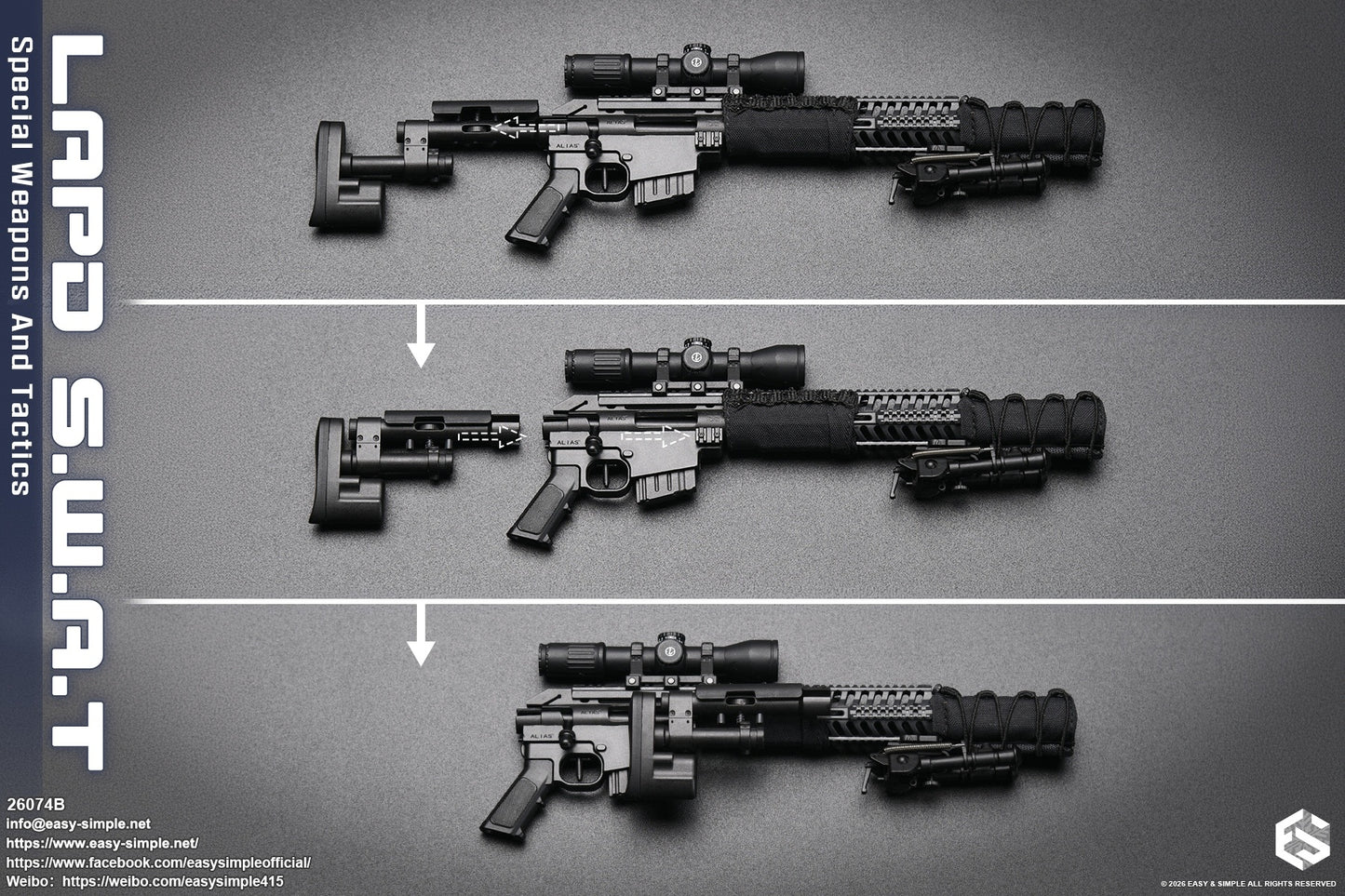 1:6 scale Easy & Simple LAPD S.W.A.T Special Weapons and Tactics 12" Female Figure 26074B (PREORDER)