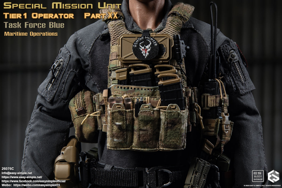 1:6 scale Easy & Simple 26076C Special Mission Unit Tier1 Operator Part XX Task Force Blue Maritime Operations 12" Figure (PREORDER)