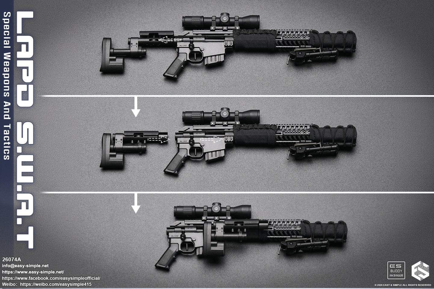 1:6 scale Easy & Simple LAPD S.W.A.T Special Weapons and Tactics 12" Figure 26074A (PREORDER)