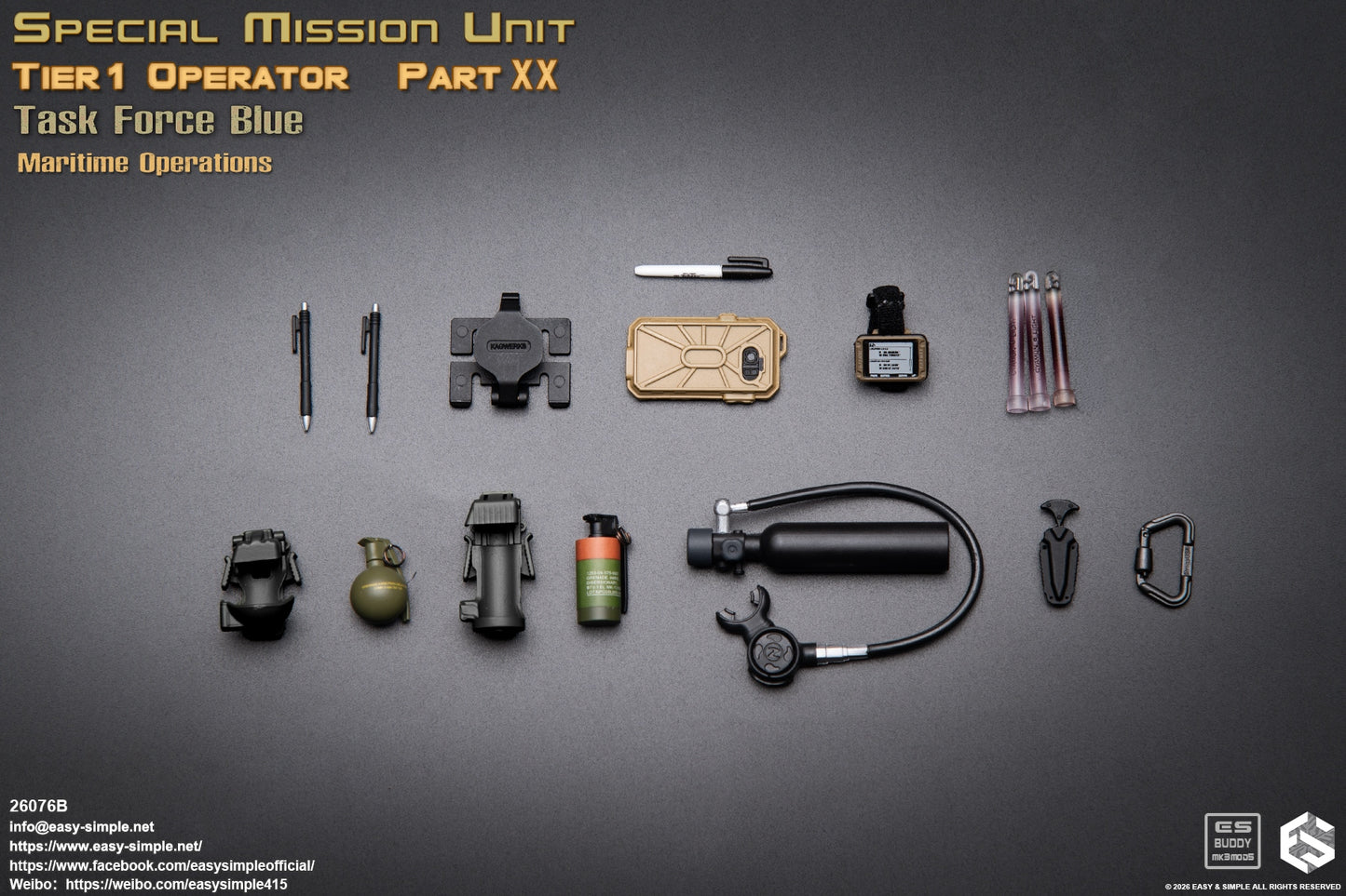 1:6 scale Easy & Simple 26076B Special Mission Unit Tier1 Operator Part XX Task Force Blue Maritime Operations 12" Figure (PREORDER)