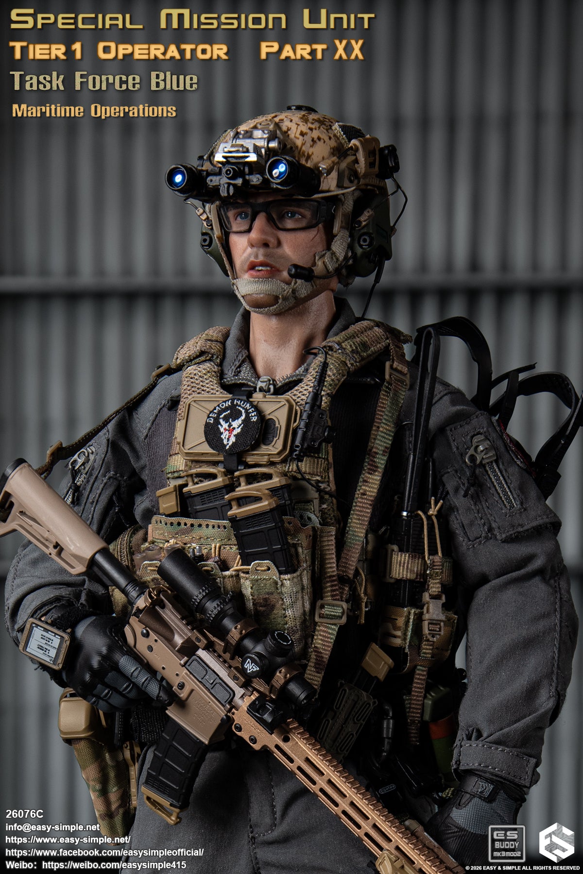 1:6 scale Easy & Simple 26076C Special Mission Unit Tier1 Operator Part XX Task Force Blue Maritime Operations 12" Figure (PREORDER)