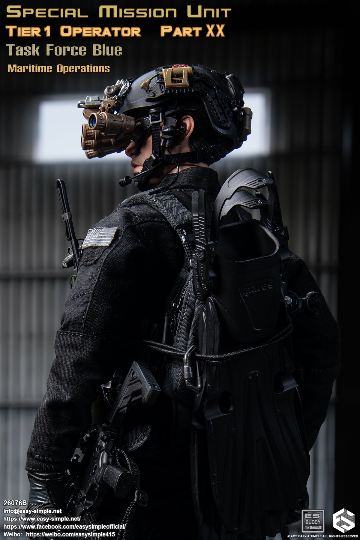 1:6 scale Easy & Simple 26076B Special Mission Unit Tier1 Operator Part XX Task Force Blue Maritime Operations 12" Figure (PREORDER)