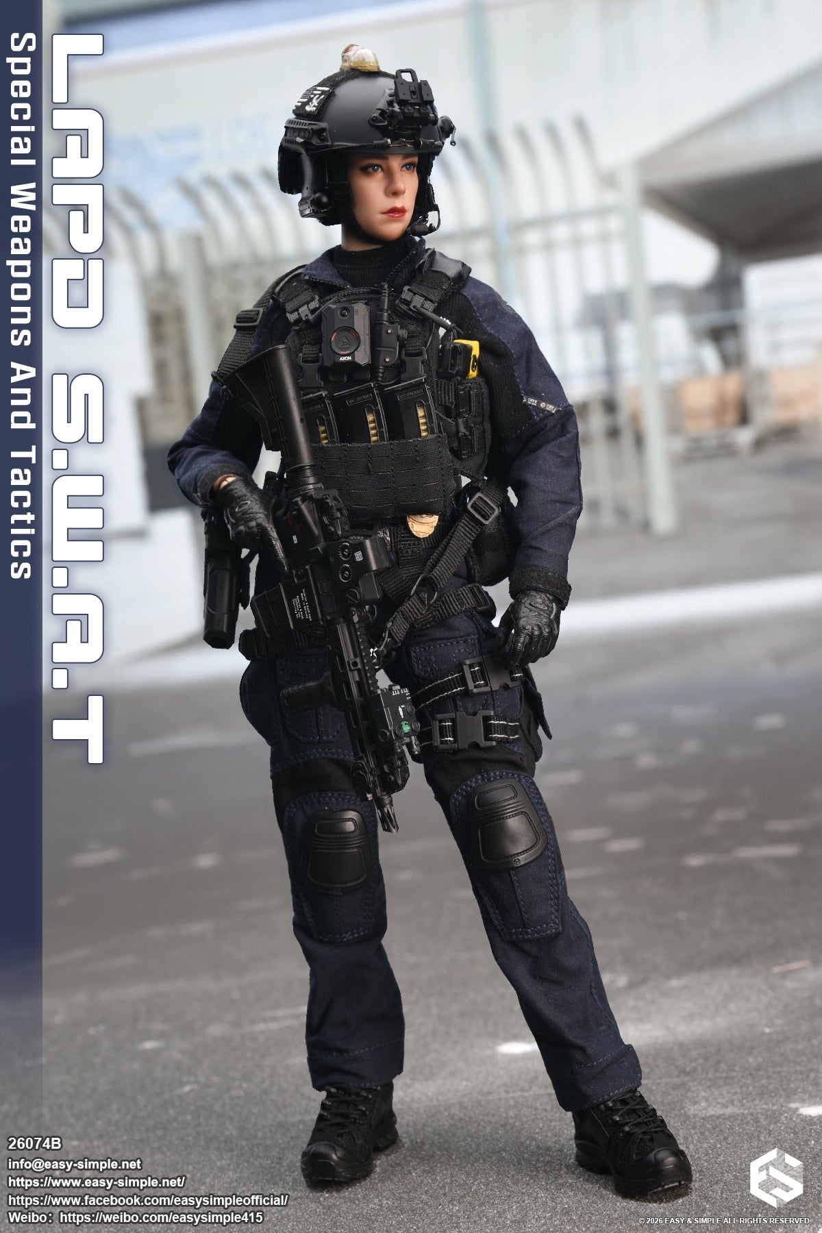 1:6 scale Easy & Simple LAPD S.W.A.T Special Weapons and Tactics 12" Female Figure 26074B (PREORDER)