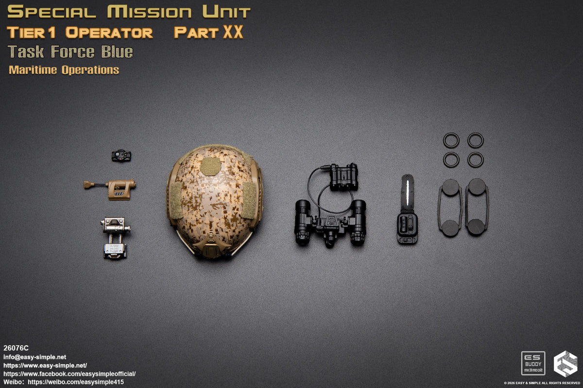1:6 scale Easy & Simple 26076C Special Mission Unit Tier1 Operator Part XX Task Force Blue Maritime Operations 12" Figure (PREORDER)