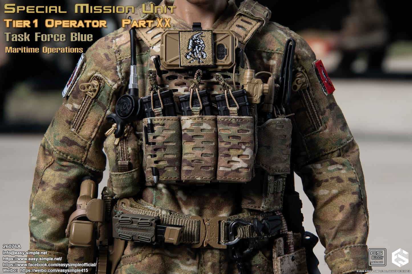 1:6 scale Easy & Simple 26076A Special Mission Unit Tier1 Operator Part XX Task Force Blue Maritime Operations 12" Figure (PREORDER)