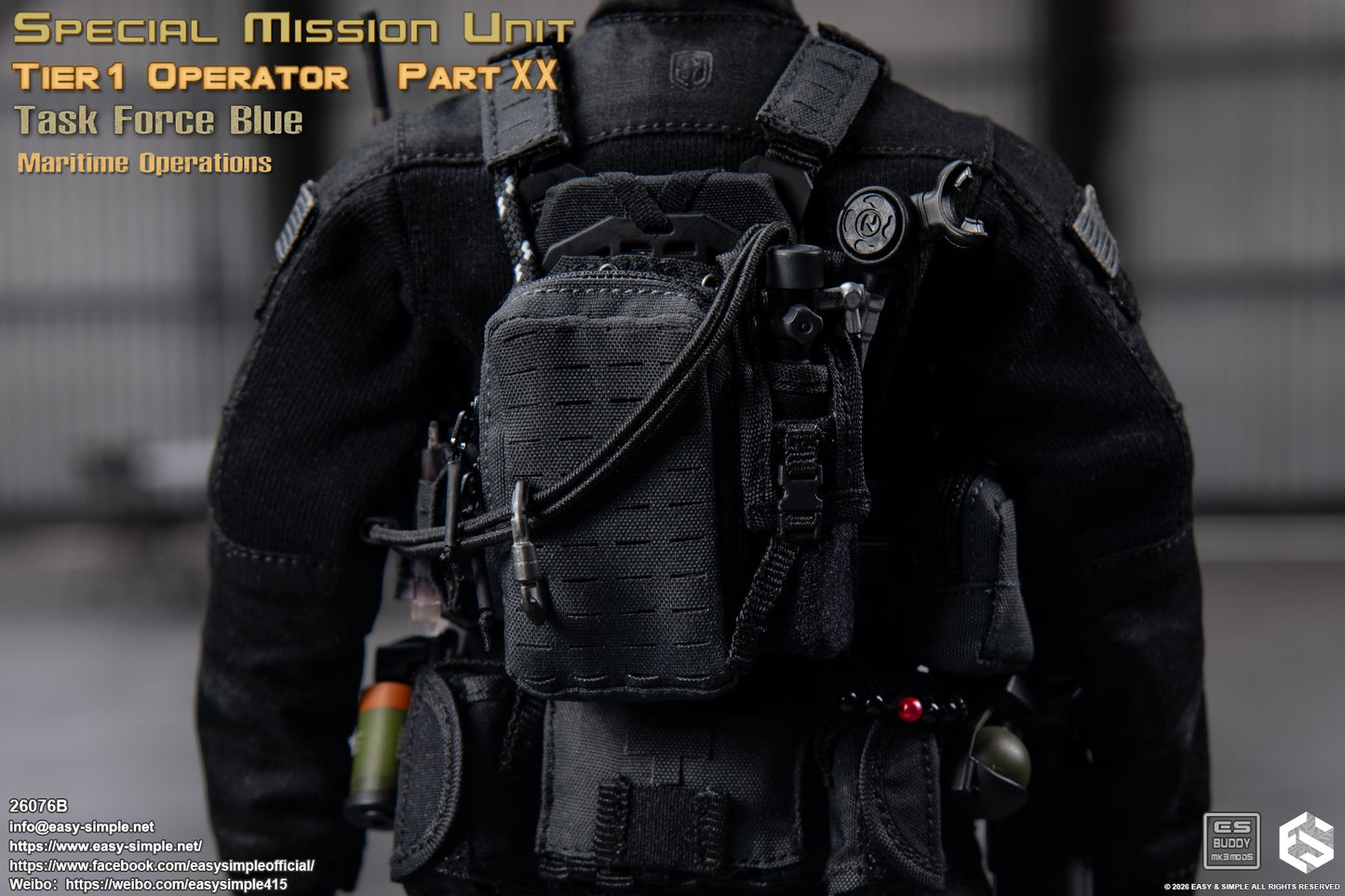 1:6 scale Easy & Simple 26076B Special Mission Unit Tier1 Operator Part XX Task Force Blue Maritime Operations 12" Figure (PREORDER)