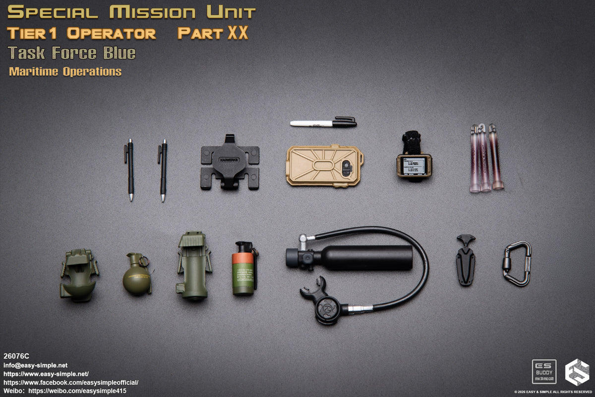 1:6 scale Easy & Simple 26076C Special Mission Unit Tier1 Operator Part XX Task Force Blue Maritime Operations 12" Figure (PREORDER)