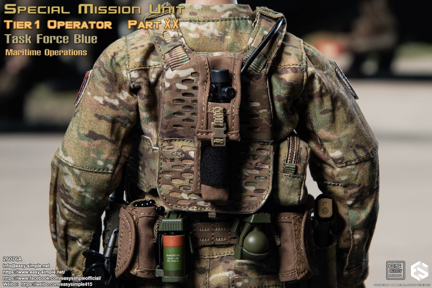 1:6 scale Easy & Simple 26076A Special Mission Unit Tier1 Operator Part XX Task Force Blue Maritime Operations 12" Figure (PREORDER)