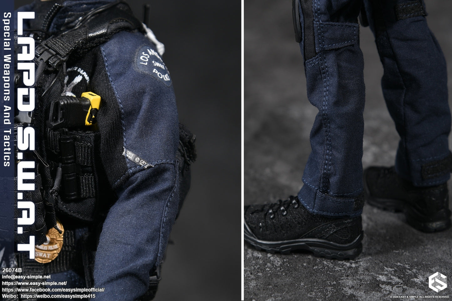 1:6 scale Easy & Simple LAPD S.W.A.T Special Weapons and Tactics 12" Female Figure 26074B (PREORDER)