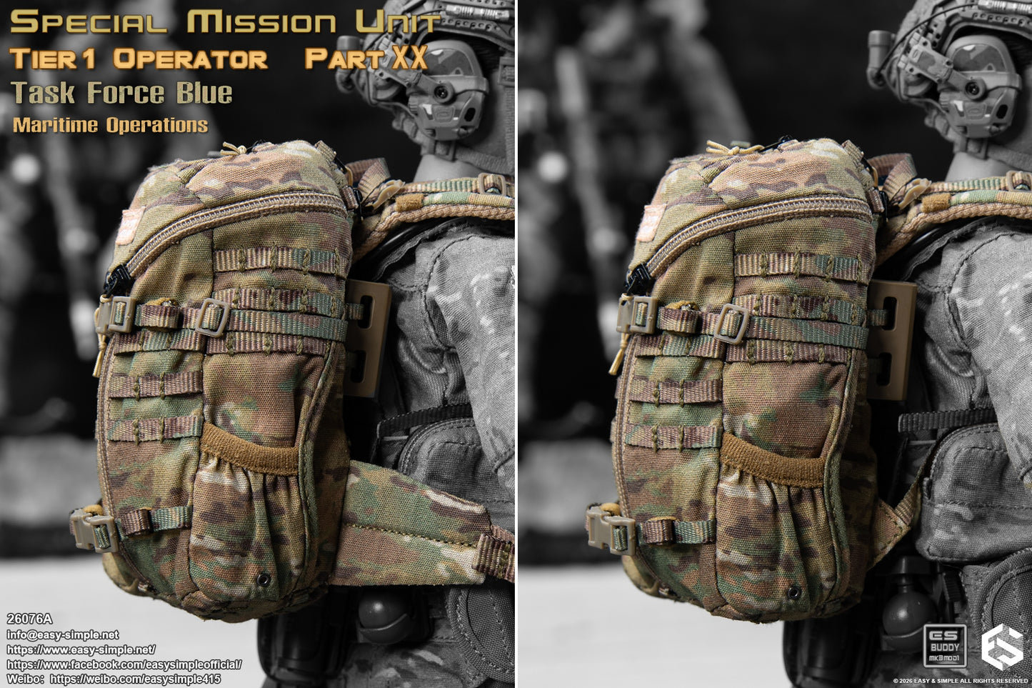 1:6 scale Easy & Simple 26076A Special Mission Unit Tier1 Operator Part XX Task Force Blue Maritime Operations 12" Figure (PREORDER)