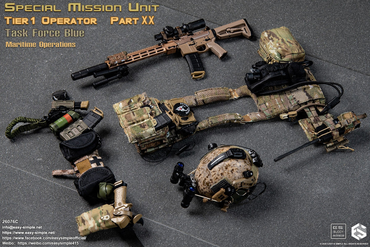 1:6 scale Easy & Simple 26076C Special Mission Unit Tier1 Operator Part XX Task Force Blue Maritime Operations 12" Figure (PREORDER)