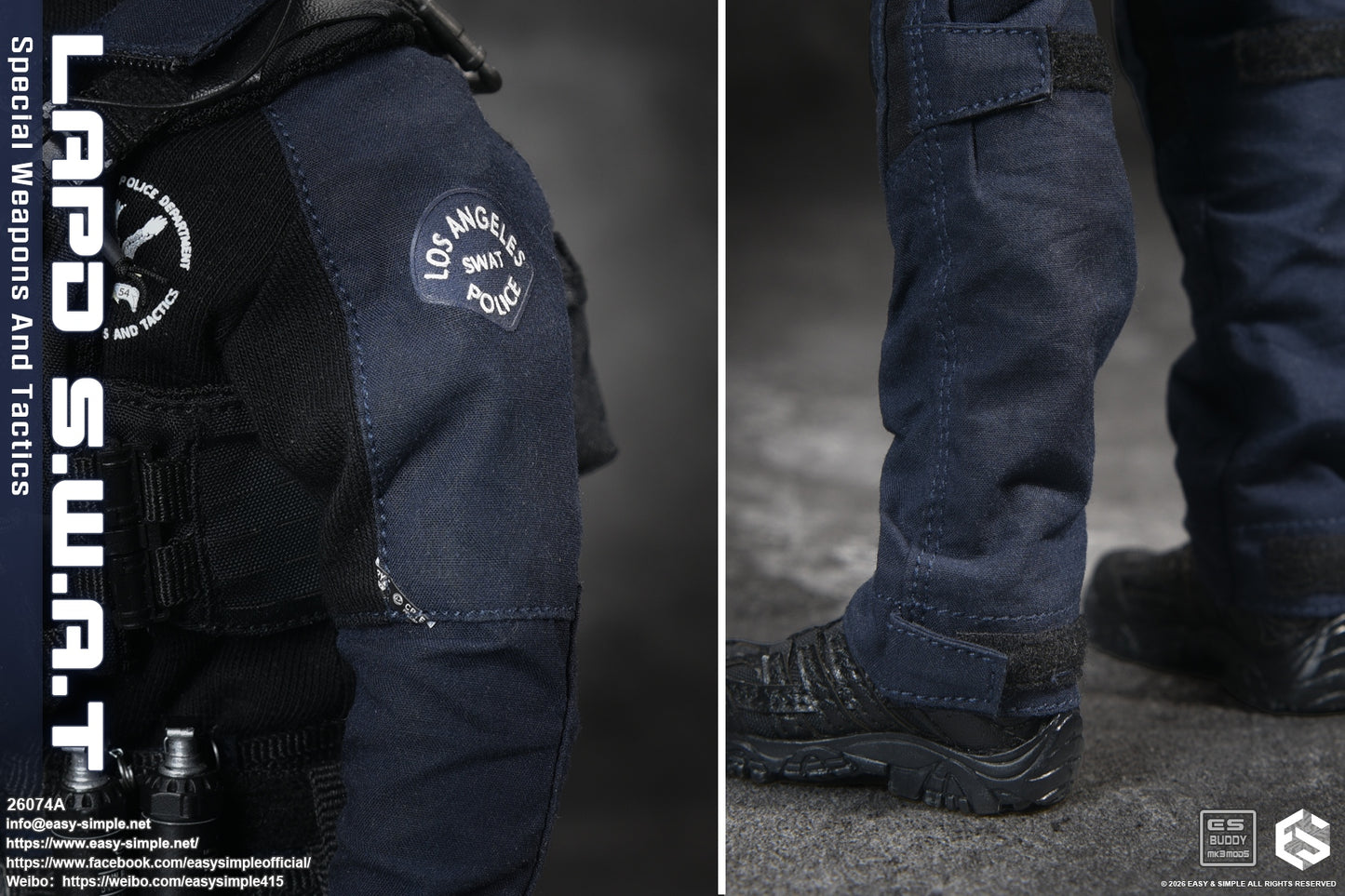 1:6 scale Easy & Simple LAPD S.W.A.T Special Weapons and Tactics 12" Figure 26074A (PREORDER)