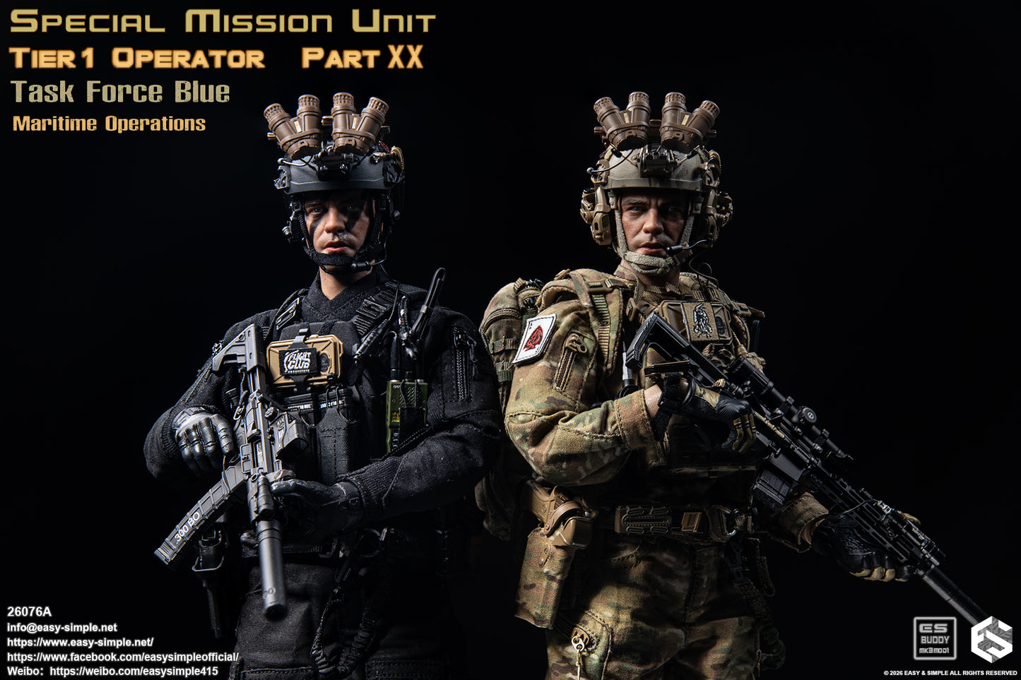 1:6 scale Easy & Simple 26076A Special Mission Unit Tier1 Operator Part XX Task Force Blue Maritime Operations 12" Figure (PREORDER)