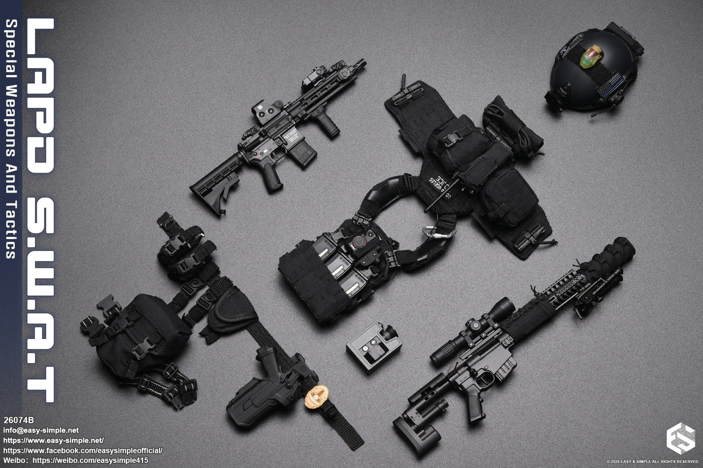 1:6 scale Easy & Simple LAPD S.W.A.T Special Weapons and Tactics 12" Female Figure 26074B (PREORDER)