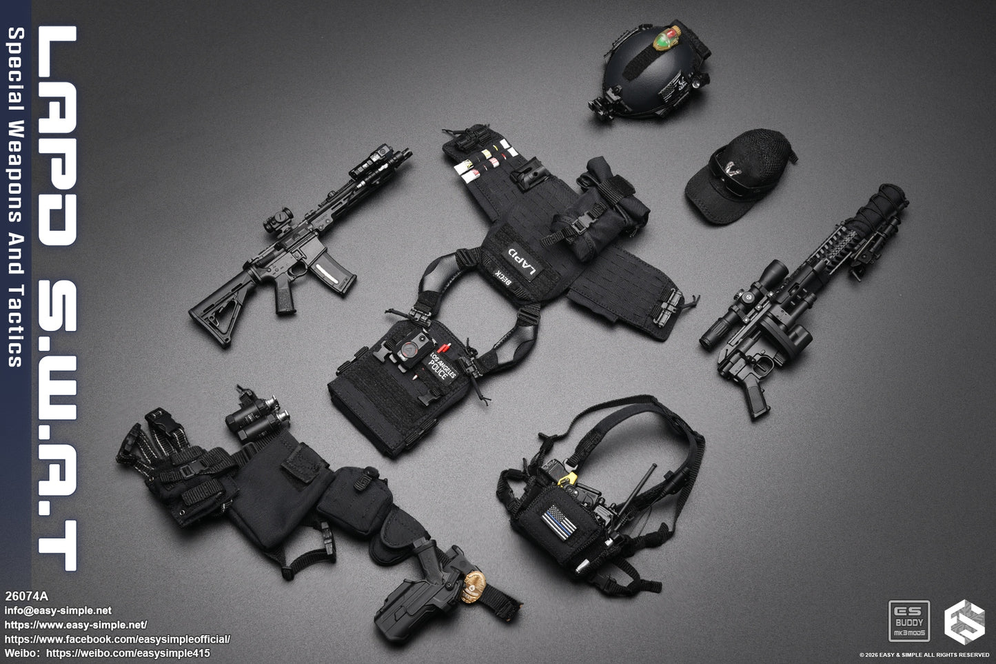 1:6 scale Easy & Simple LAPD S.W.A.T Special Weapons and Tactics 12" Figure 26074A (PREORDER)