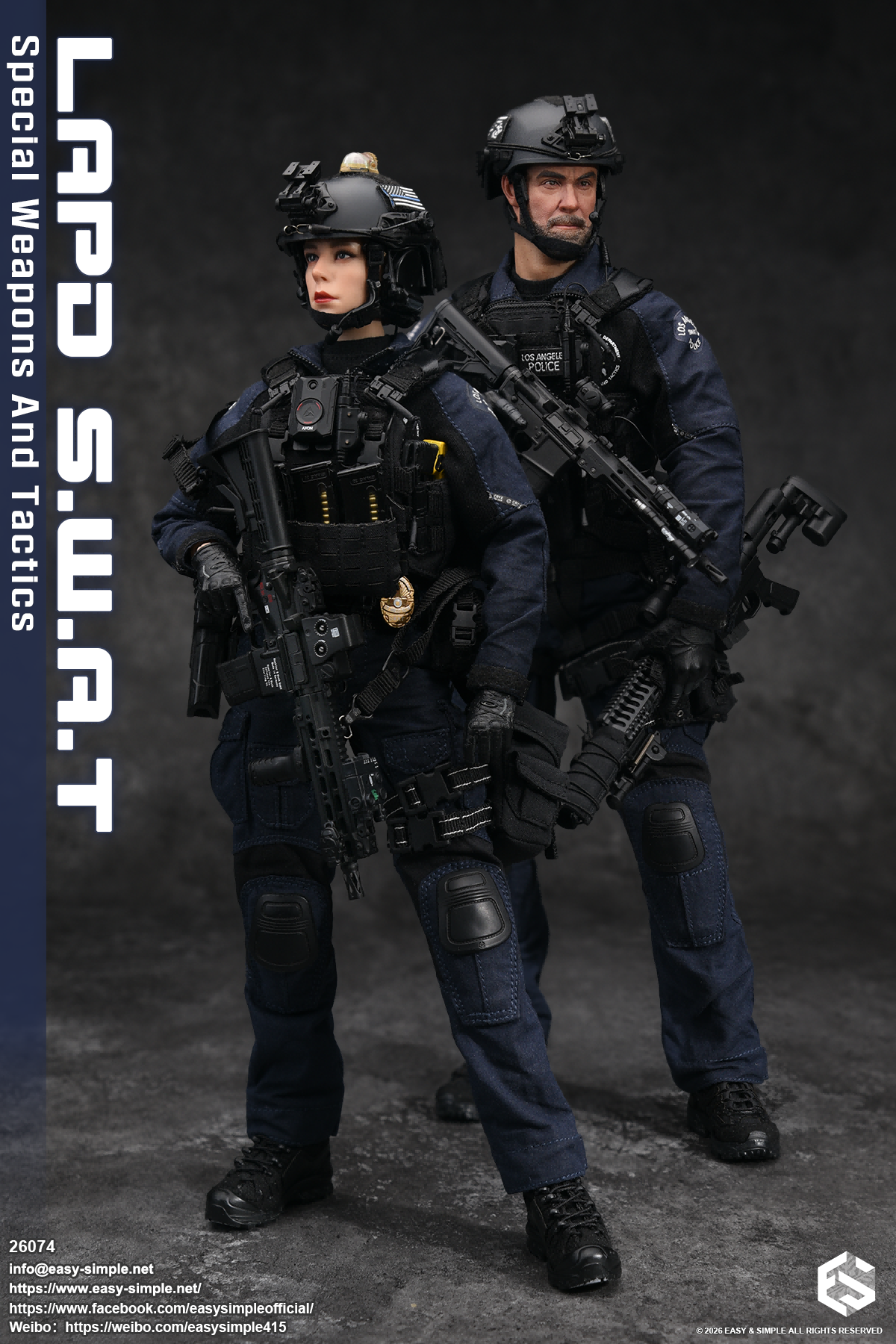 1:6 scale Easy & Simple LAPD S.W.A.T Special Weapons and Tactics 12" Female Figure 26074B (PREORDER)